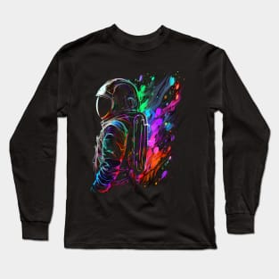 Outer Space Splash Art Colorful Fun Spaceman Long Sleeve T-Shirt